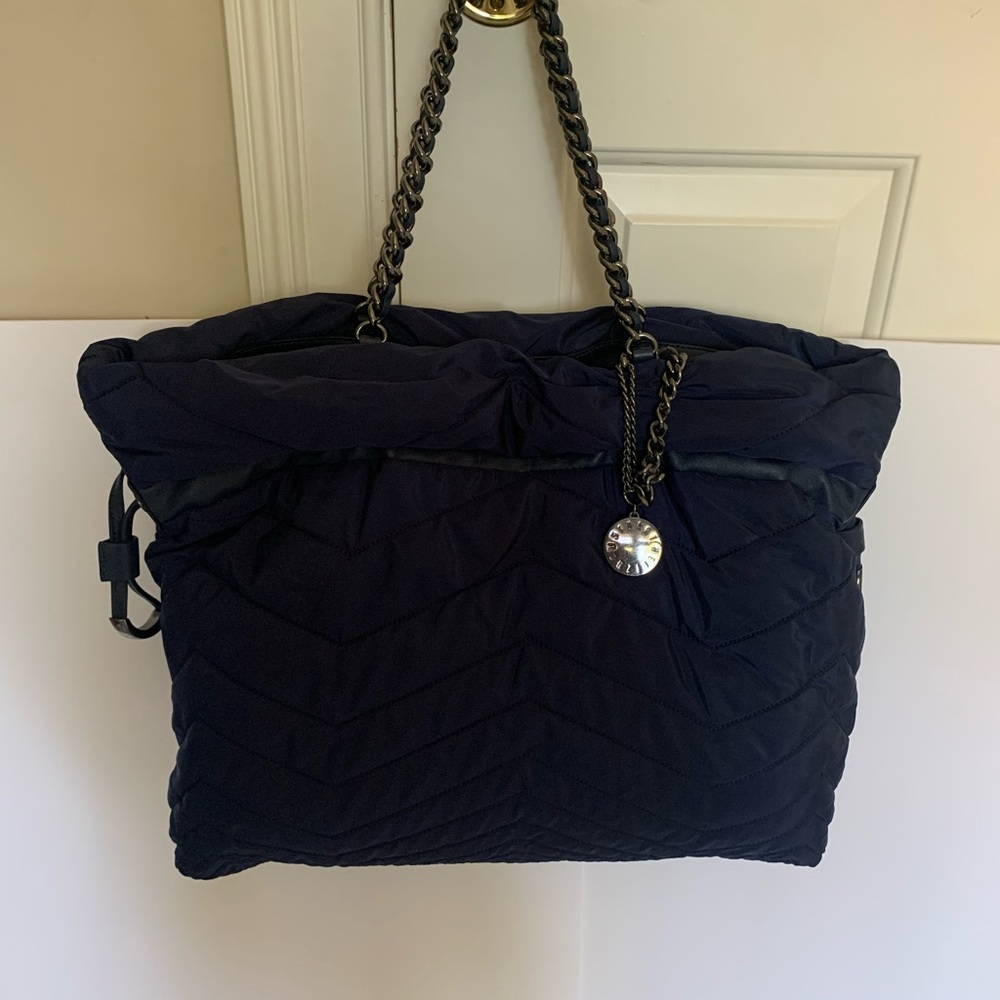Stuart Weitzman navy quilted Tote